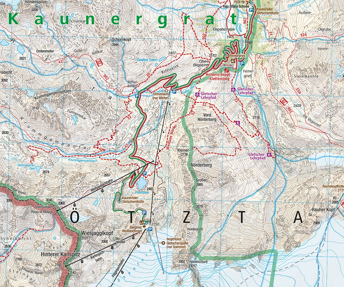 Wanderkarte 1:25'000, Inneres Ötztal, Gurgler Tal, Venter Tal